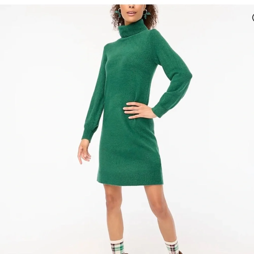 J. Crew Turtleneck Long Sleeve Sweater Dress Green Large